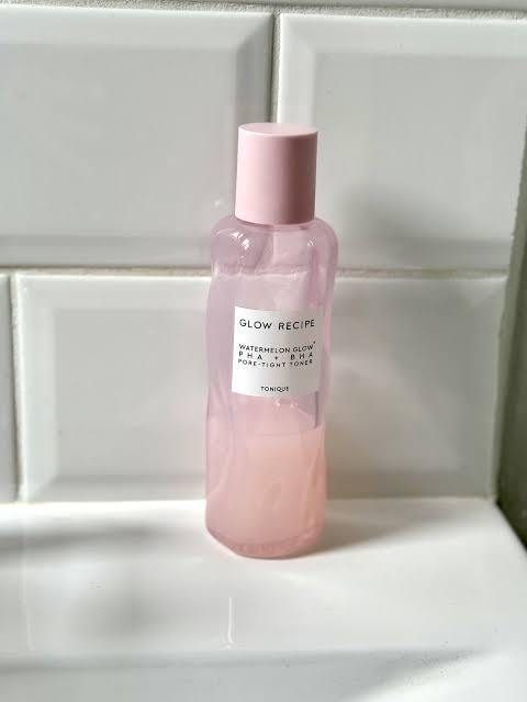 Glow Recipe toner bathroom